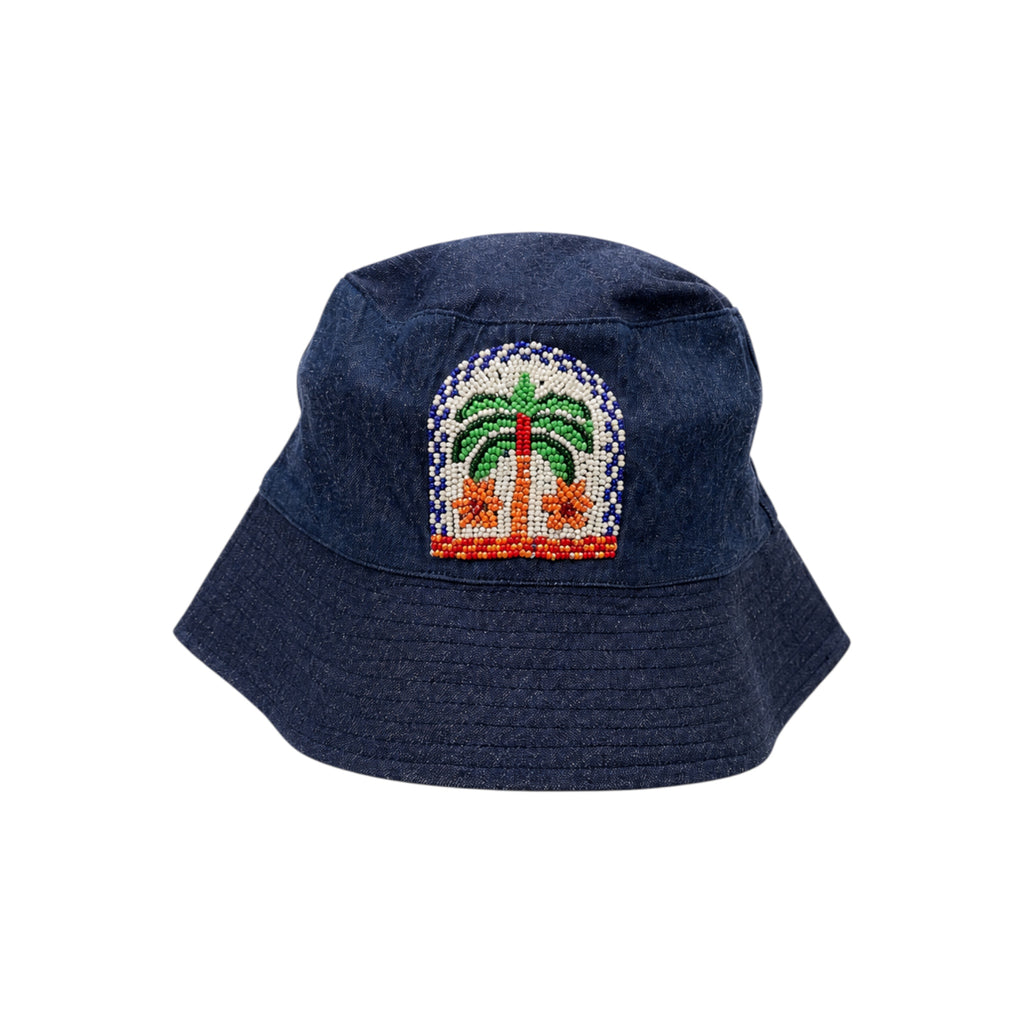 Palm Mirage Navy Embroidered Hat – Image 1 | JOYCO