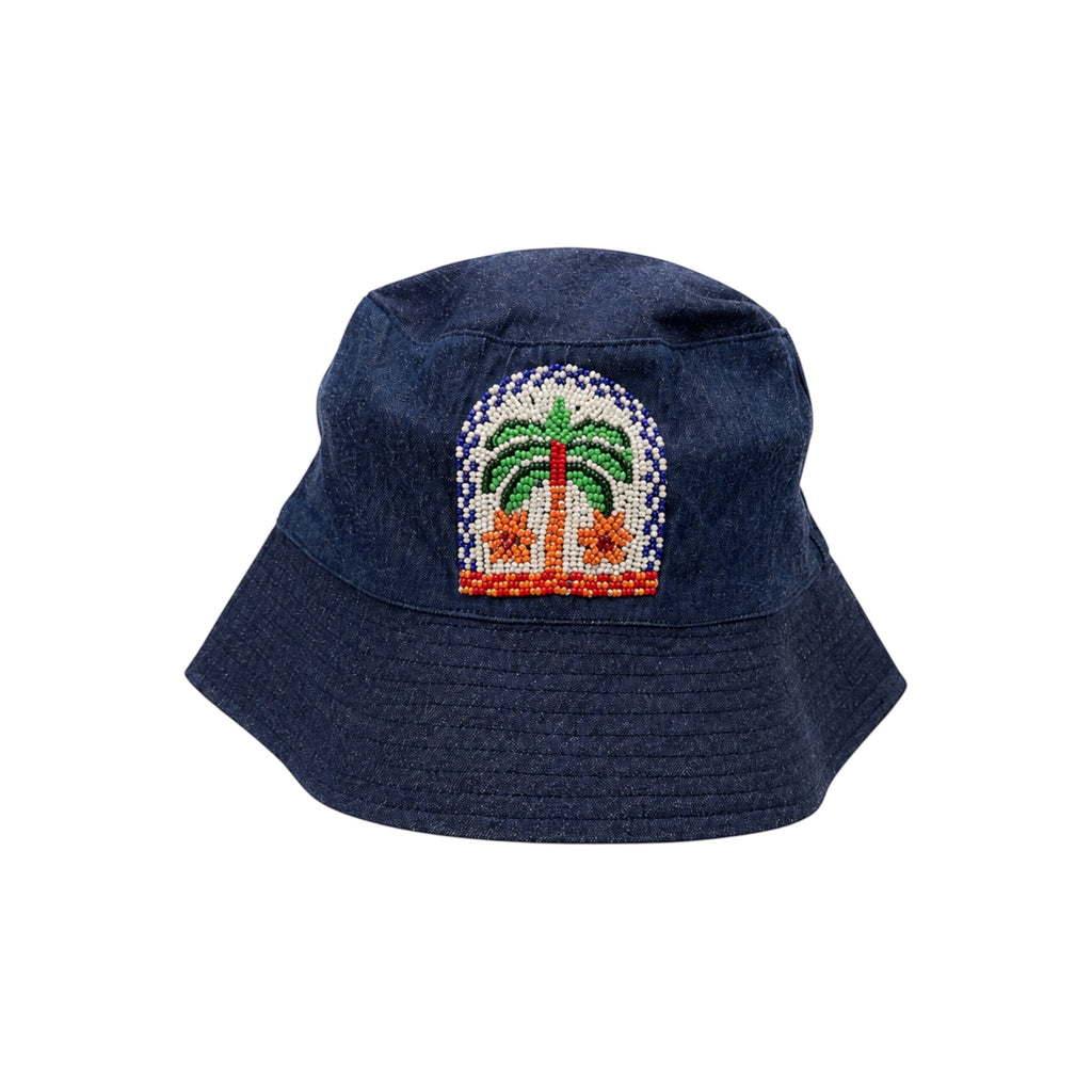 Palm Mirage Navy Embroidered Hat – Image 1 | JOYCO