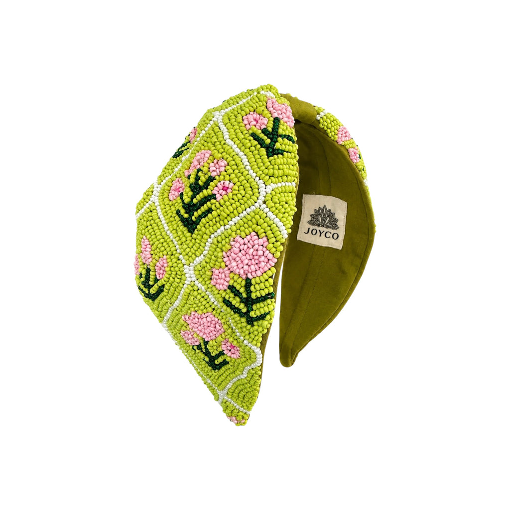 Verdant Muse Embroidered Women Headband – Front View | JOYCO