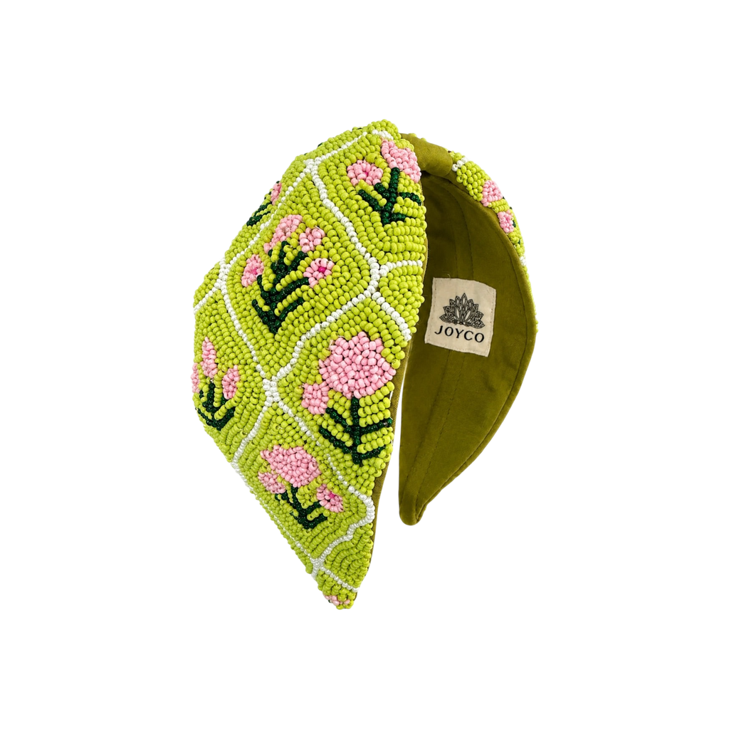 Verdant Muse Embroidered Women Headband – Front View | JOYCO