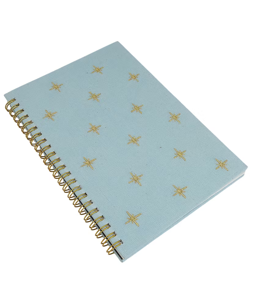 Star Blue Embroidery Notebook