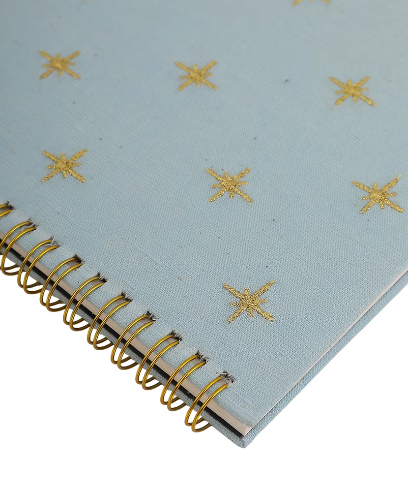 Star Blue Embroidery Notebook