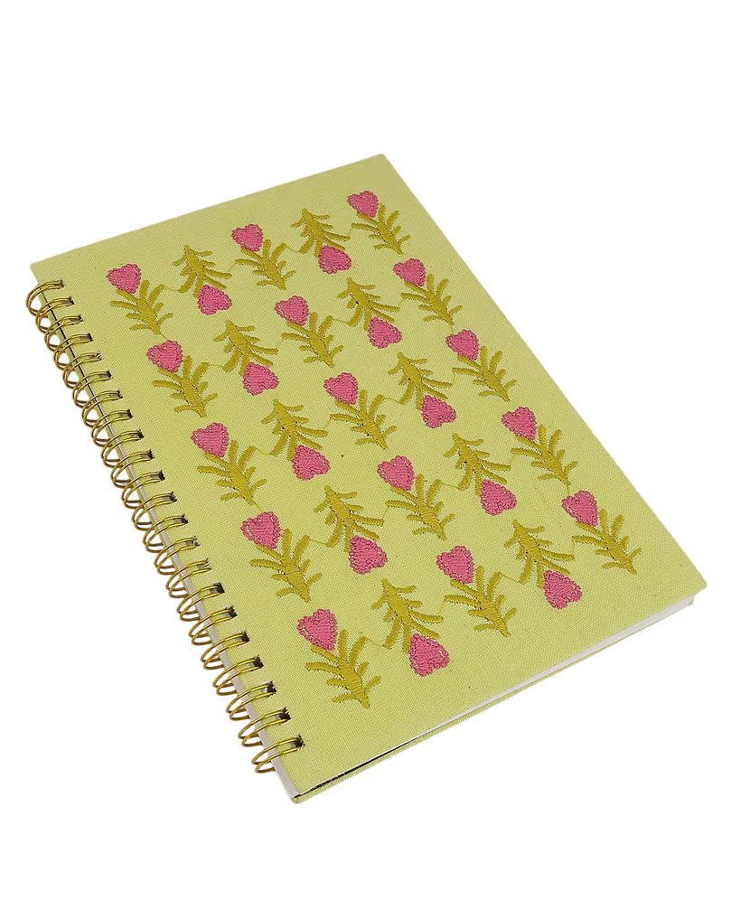 Heart Floral Embroidery Notebook