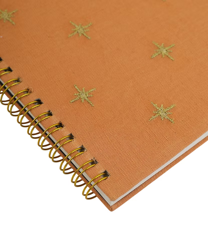 Star Orange Embroidery Notebook