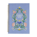 Blue Floral Embroidery Notebook – Front View | JOYCO