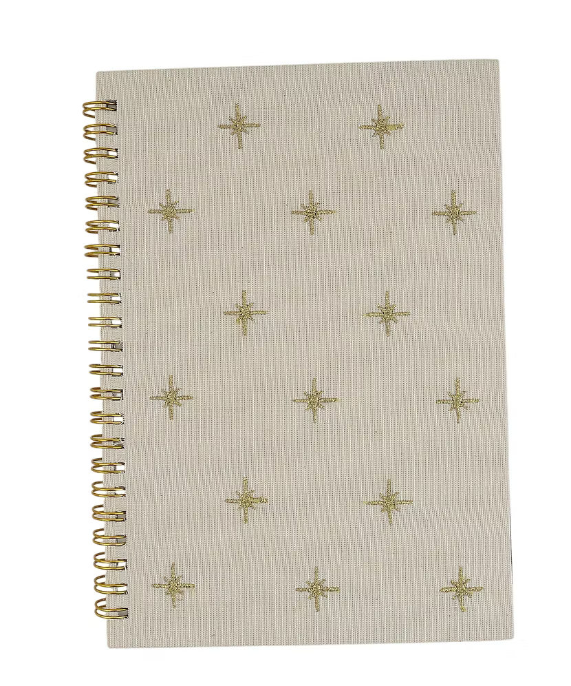 Star Beige Embroidery Notebook
