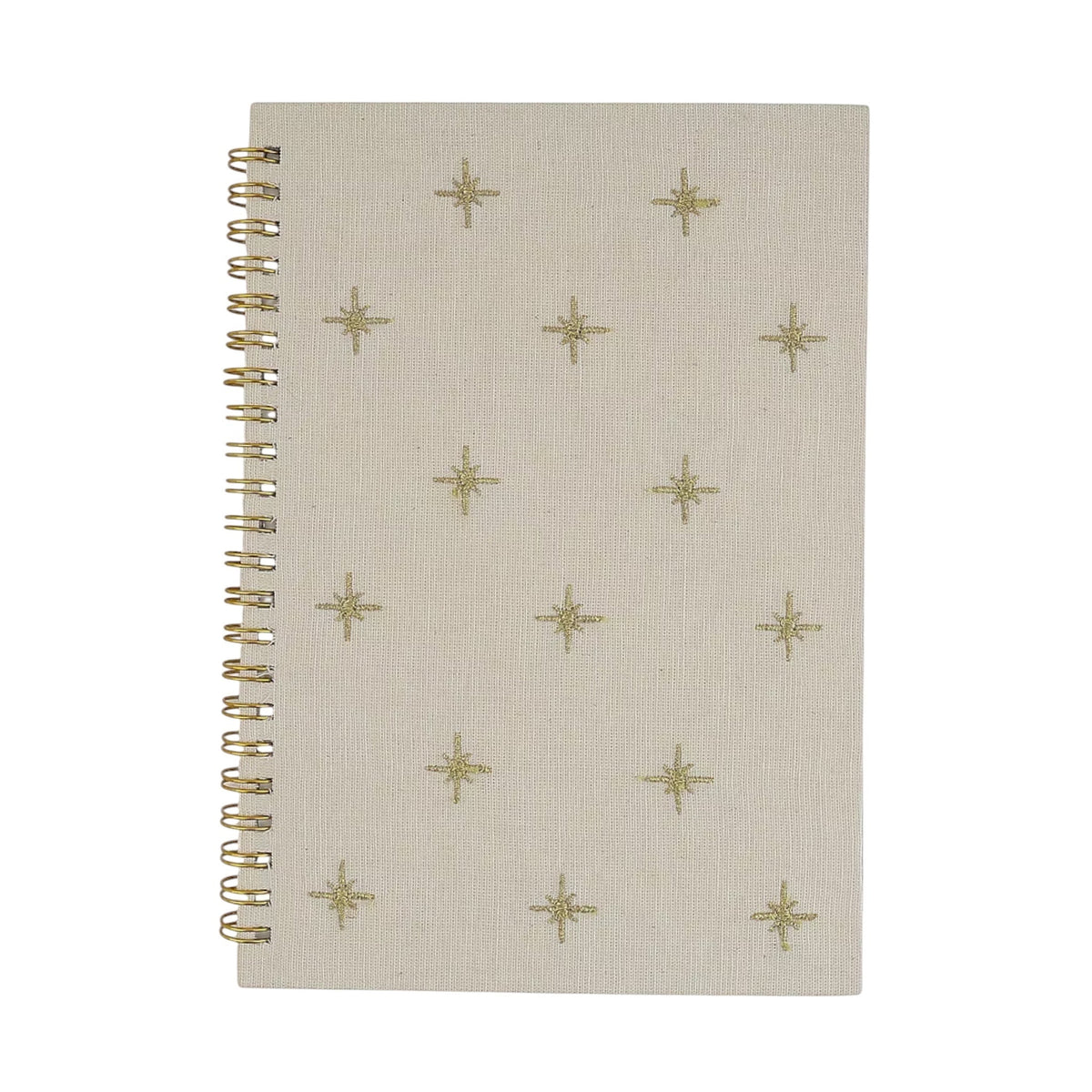 Star Beige Embroidery Notebook – Front View | JOYCO