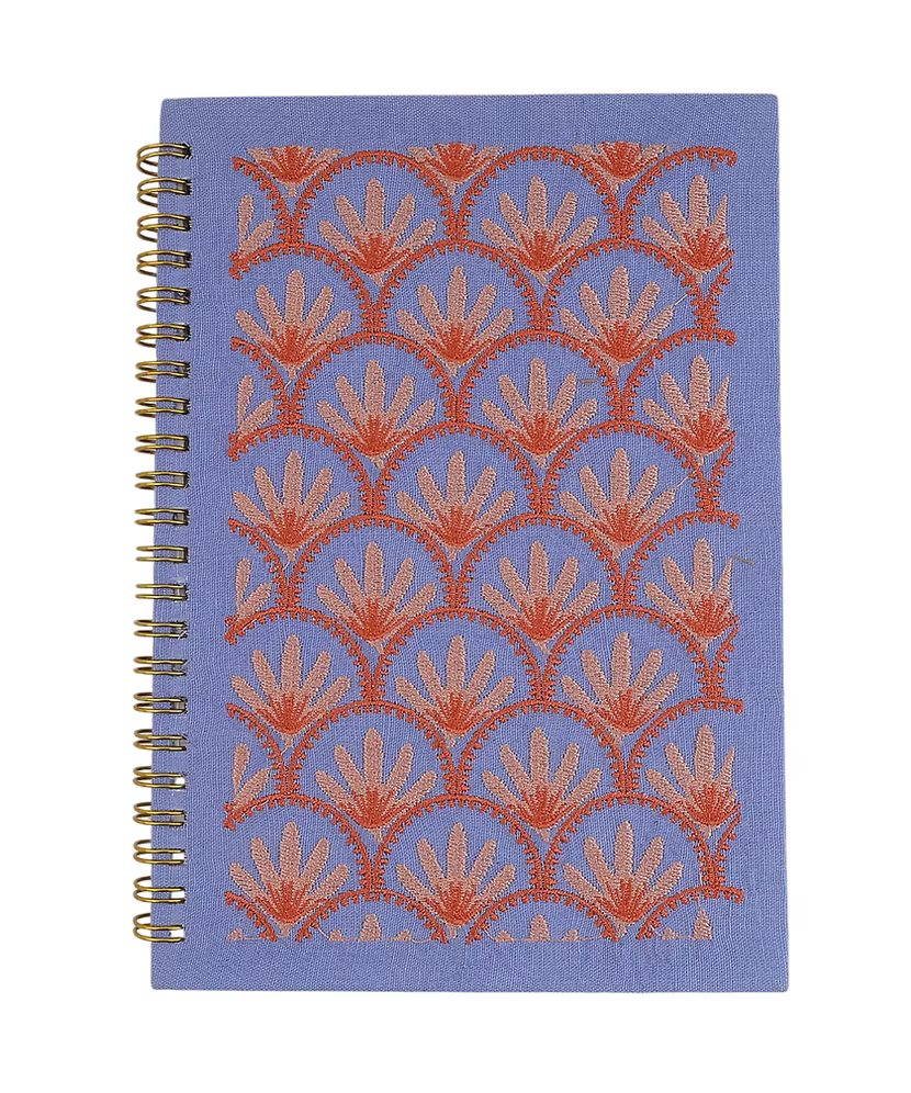 Blue Floral Embroidery Notebook