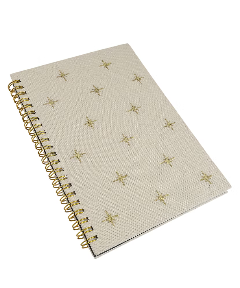 Star Beige Embroidery Notebook
