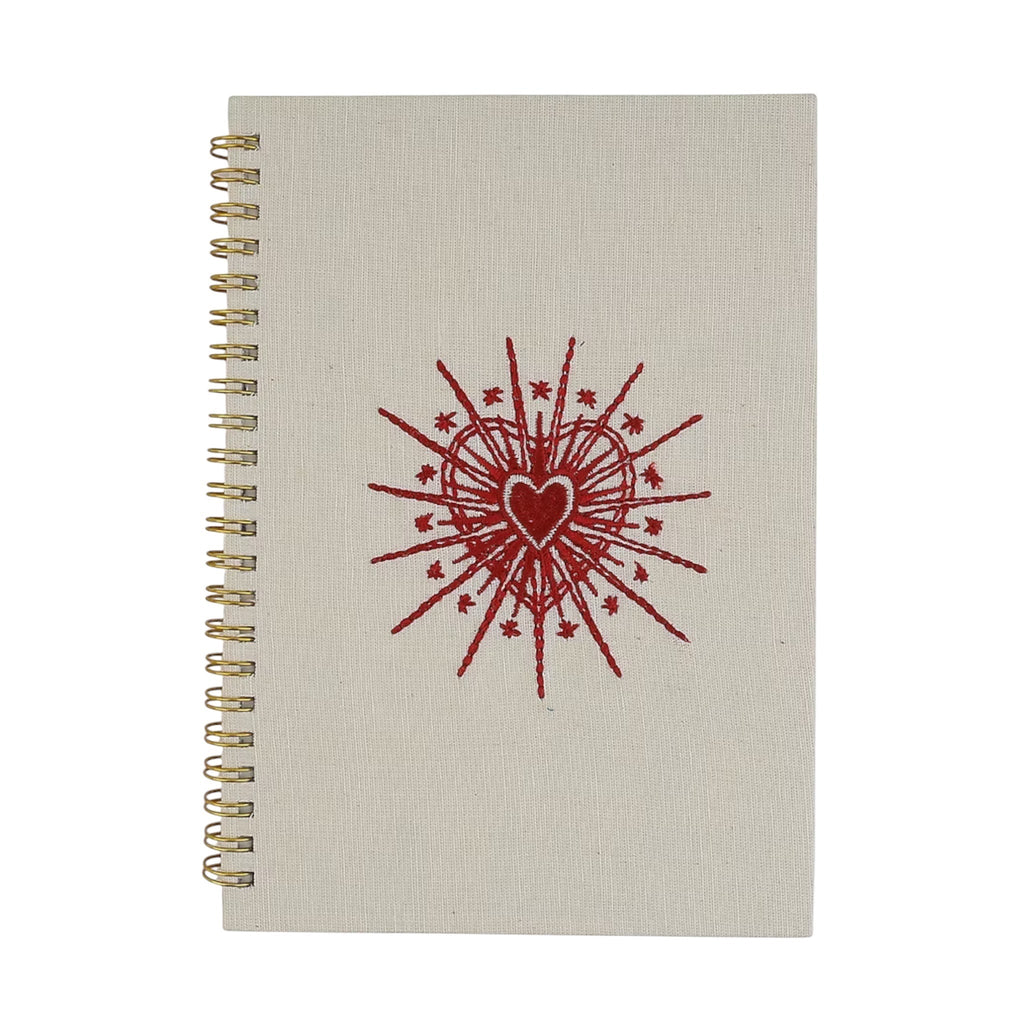 Heart Embroidery Notebook – Front View | JOYCO