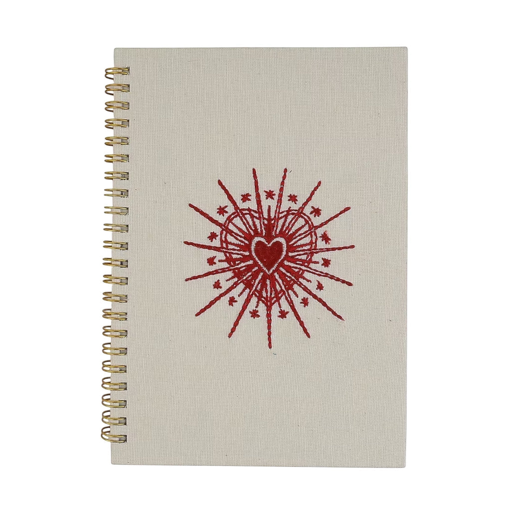 Heart Embroidery Notebook – Front View | JOYCO
