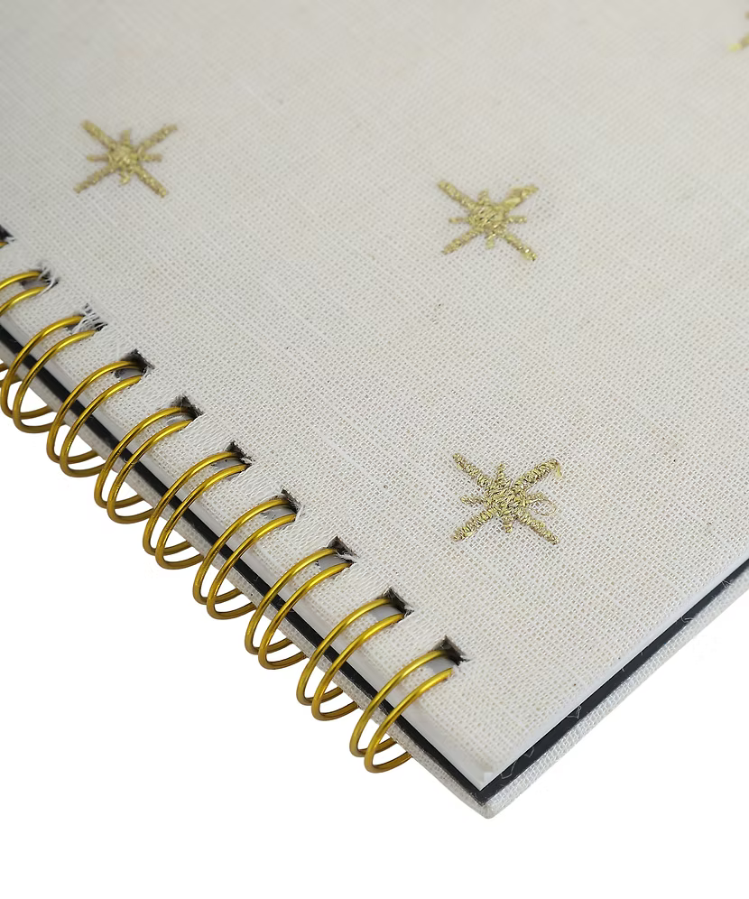 Star Beige Embroidery Notebook