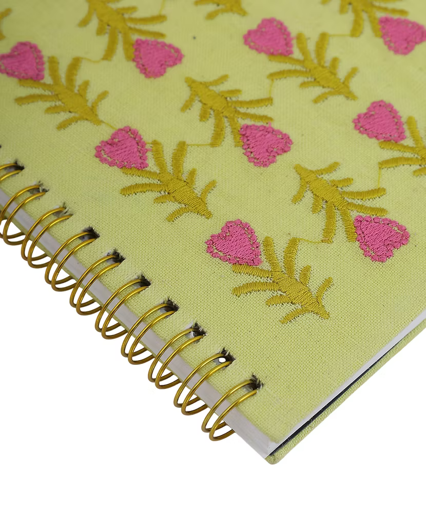 Heart Floral Embroidery Notebook