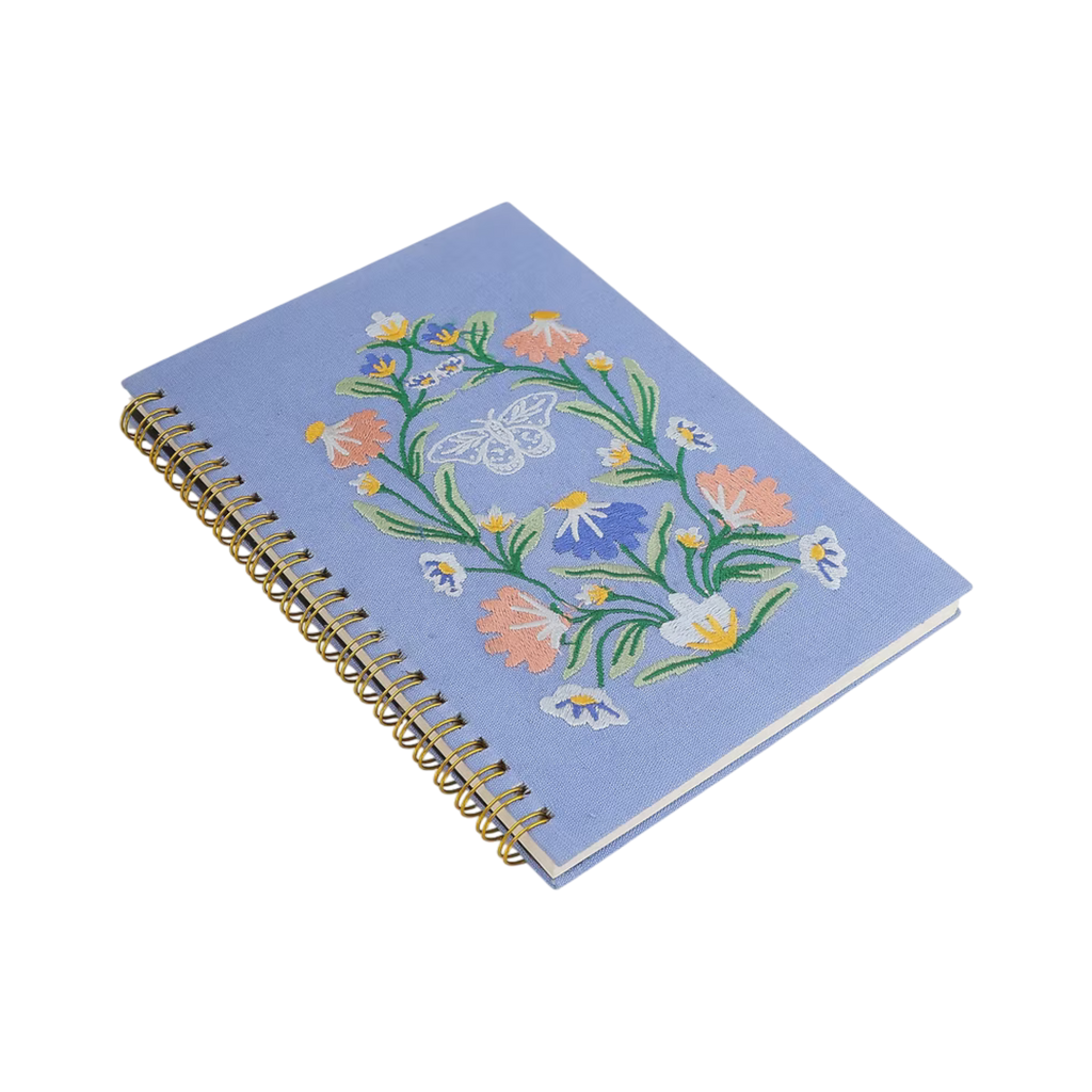 Blue Floral Embroidery Notebook – Image 2 | JOYCO
