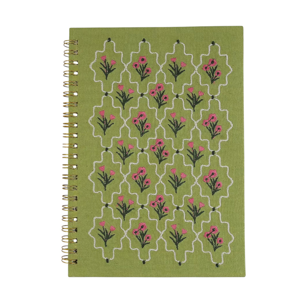 Floral Embroidery Notebook – Front View | JOYCO