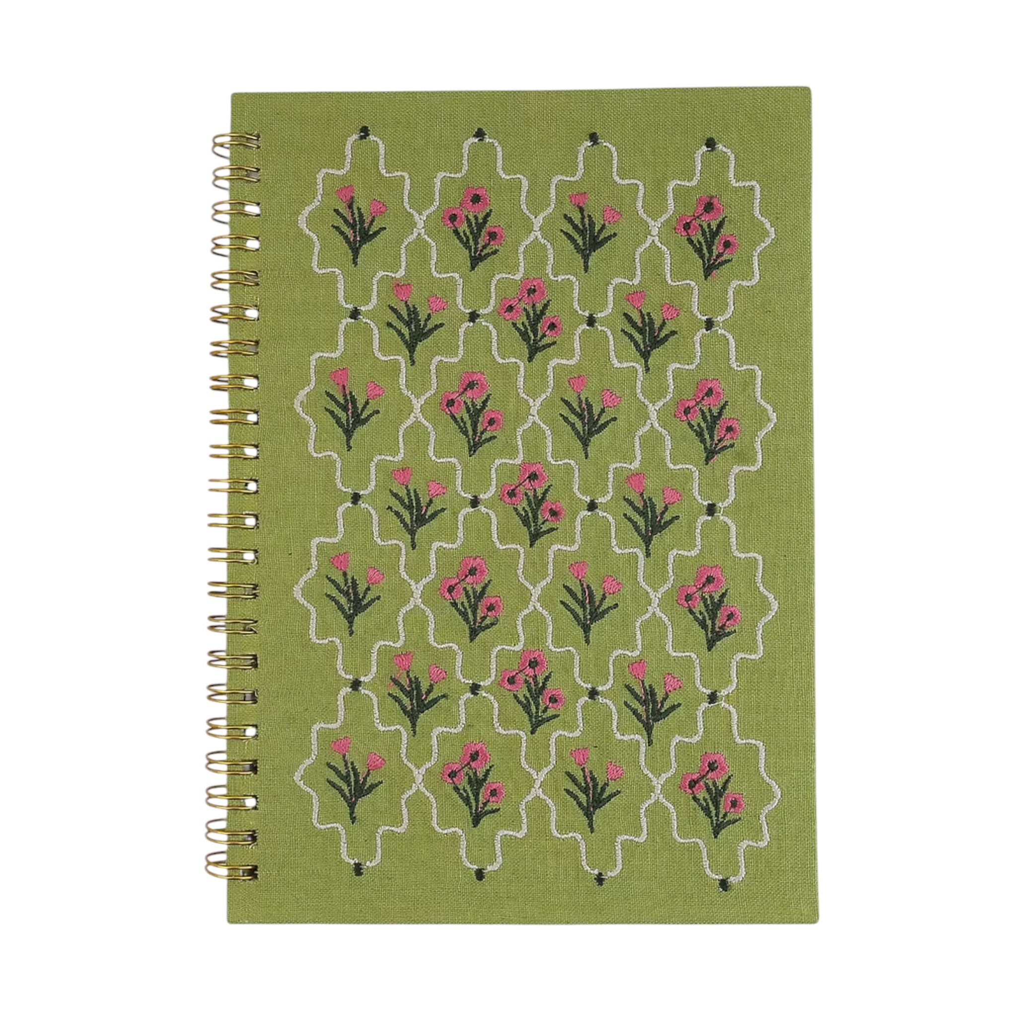 Floral Embroidery Notebook – Front View | JOYCO