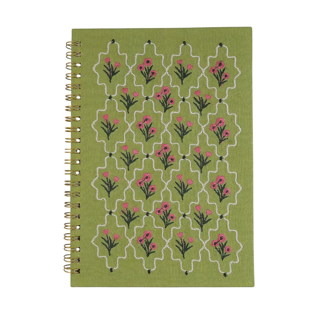 Floral Embroidery Notebook – Front View | JOYCO