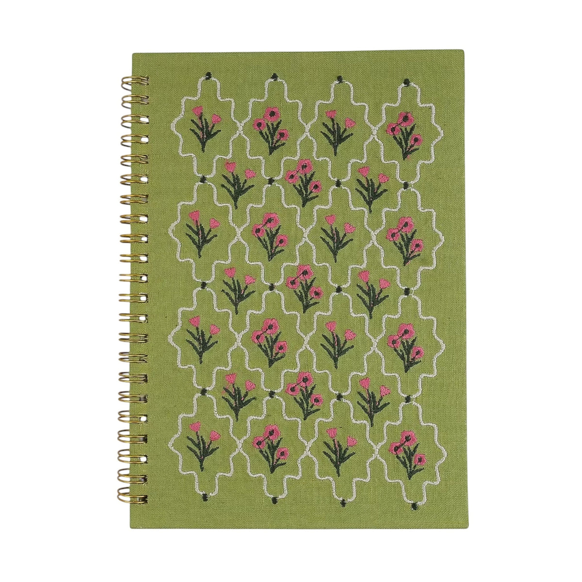 Floral Embroidery Notebook – Front View | JOYCO