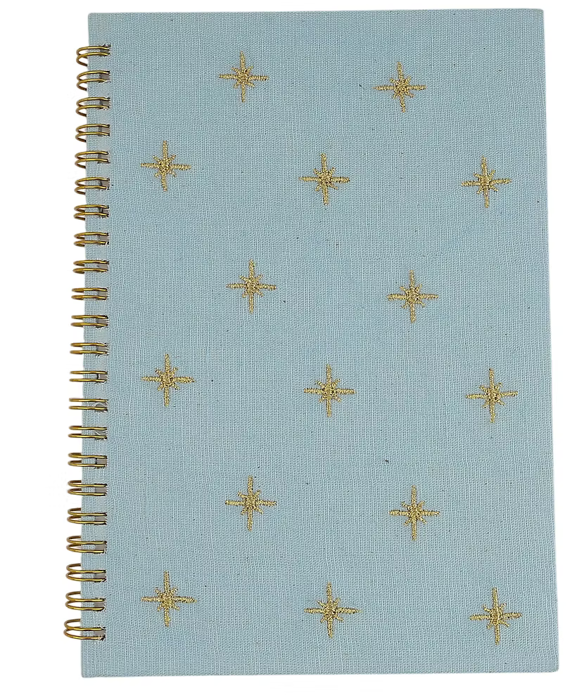 Star Blue Embroidery Notebook