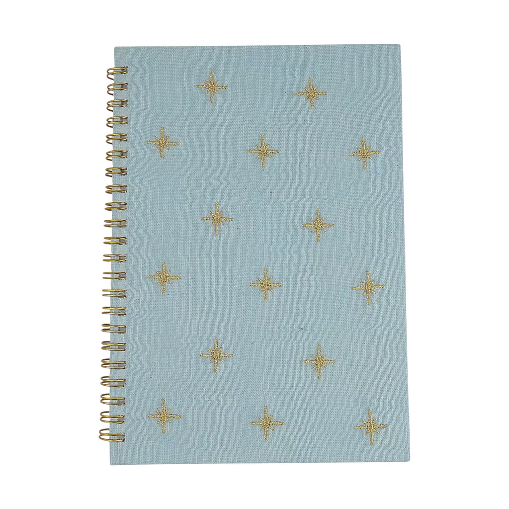Star Blue Embroidery Notebook – Front View | JOYCO