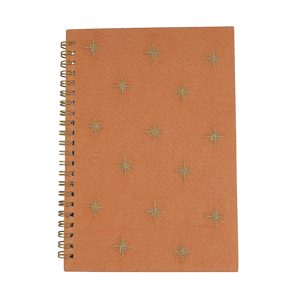 Star Orange Embroidery Notebook – Front View | JOYCO
