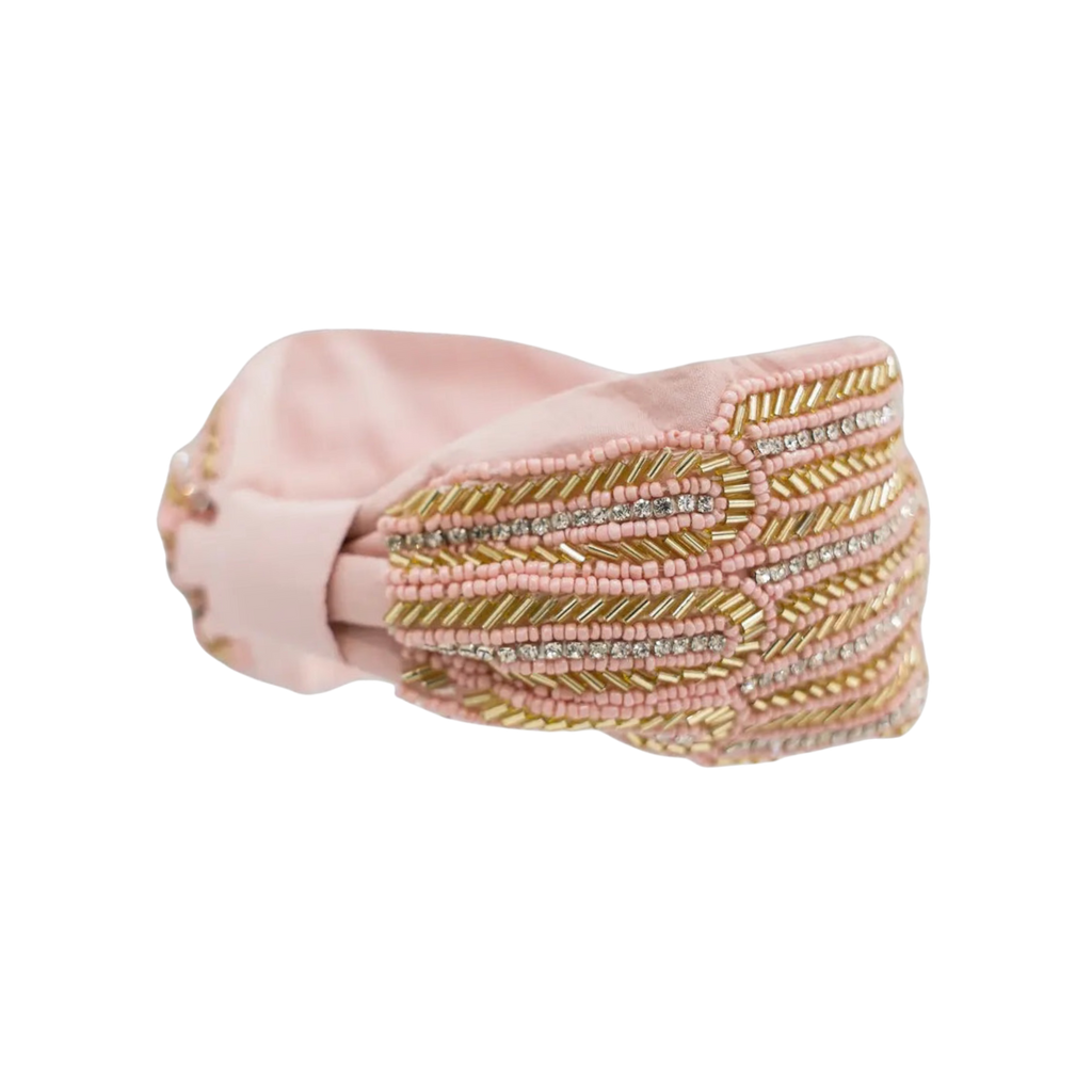 Luciana Pink Embroidered Women Headband
