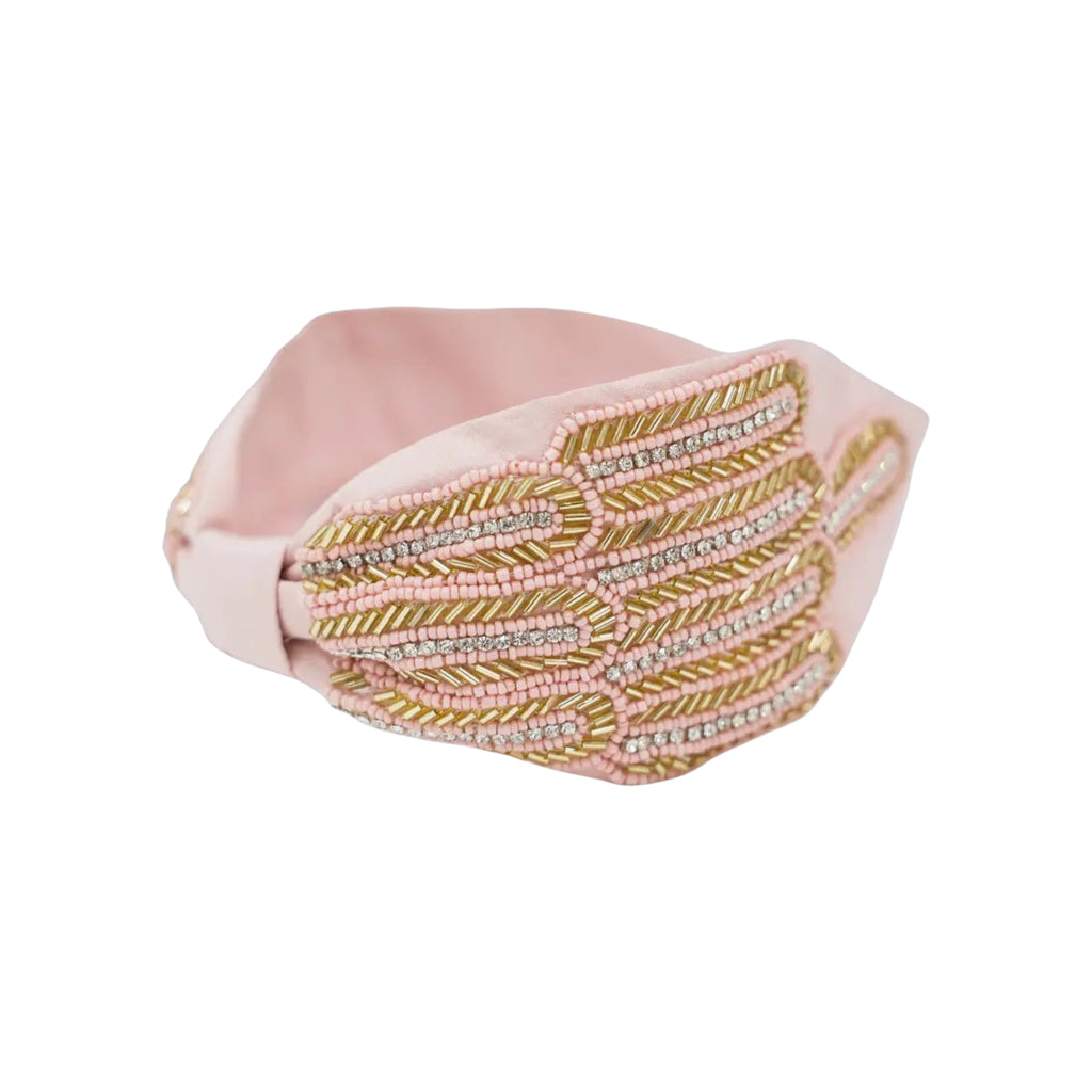 Luciana Pink Embroidered Women Headband – Image 3 | JOYCO