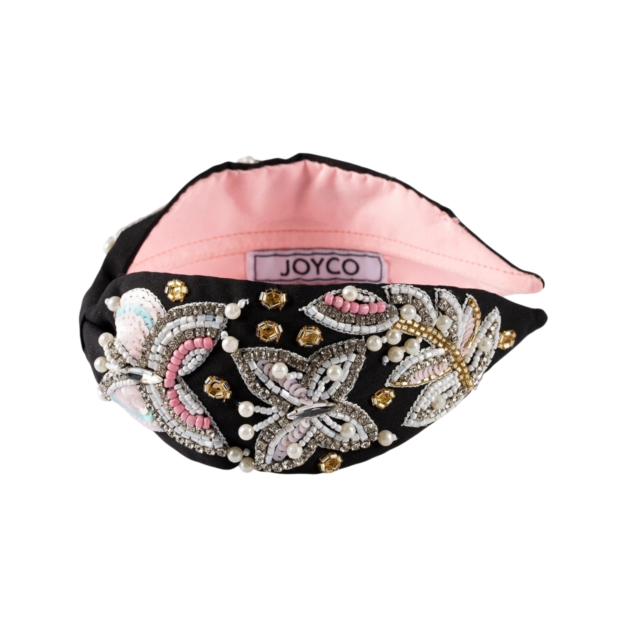 Vanessa Black Embroidered Women Headband