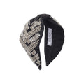 Casta Silver Embroidered Women Headband – Front View | JOYCO