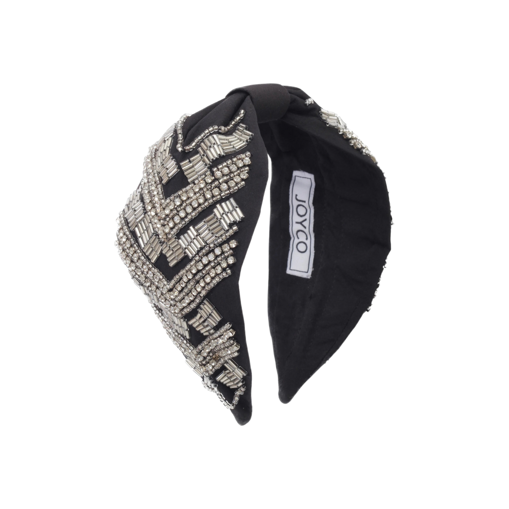 Casta Silver Embroidered Women Headband | JOYCO Handmade Women Headband