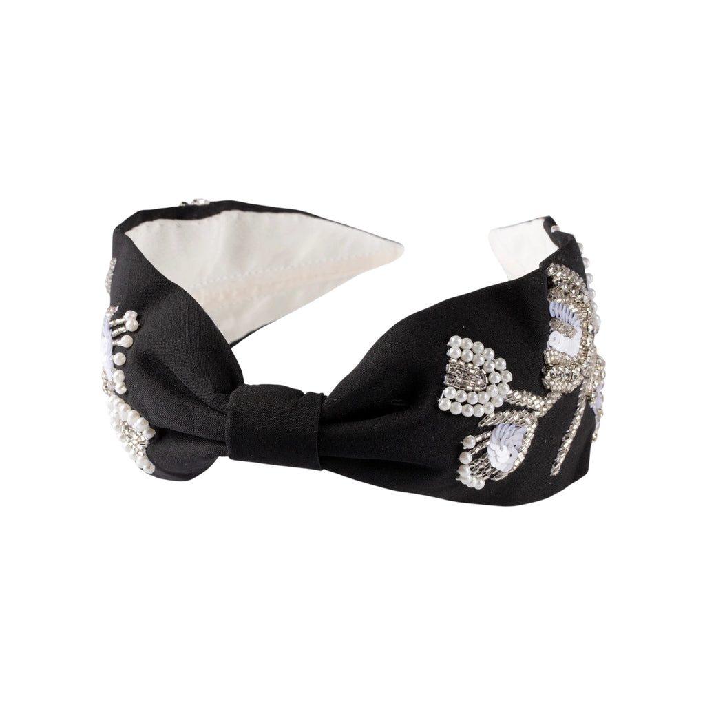 Karina Black Embroidered Women Headband – Image 2 | JOYCO