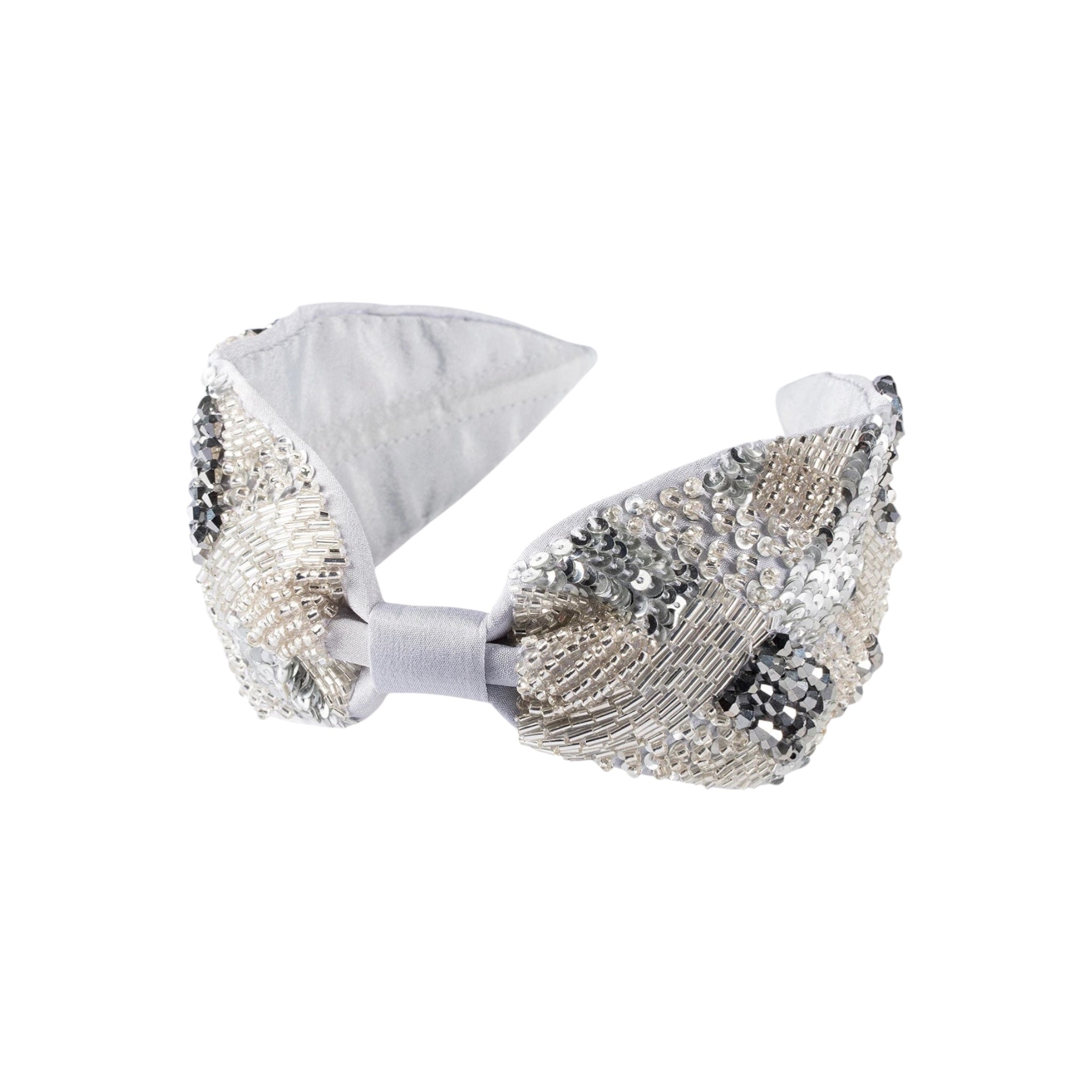 Becca Silver Embroidered Women Headband – Image 2 | JOYCO