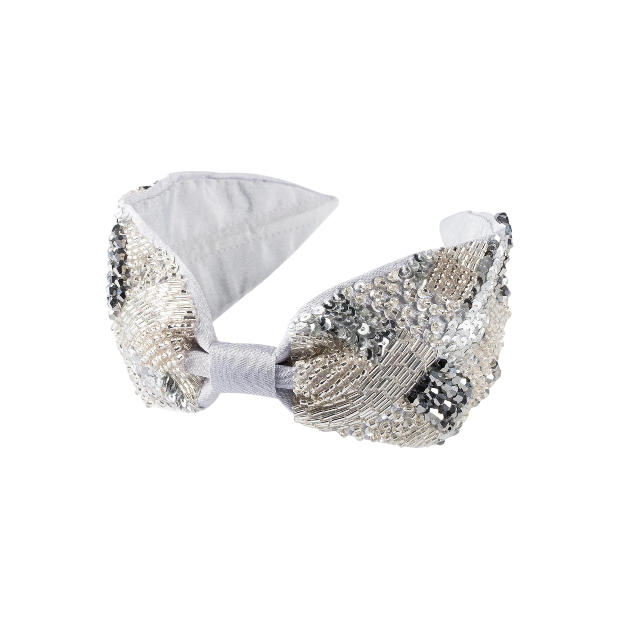Becca Silver Embroidered Women Headband