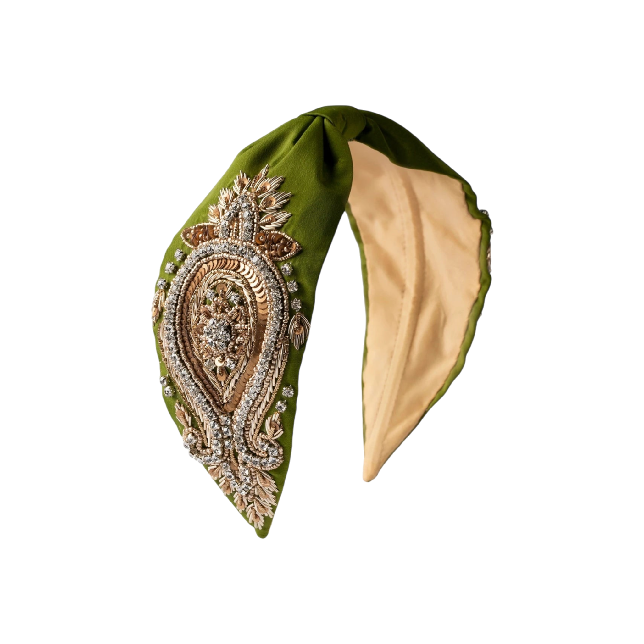 Annabel Green Embroidered Women Headband | JOYCO Handmade Women Headband