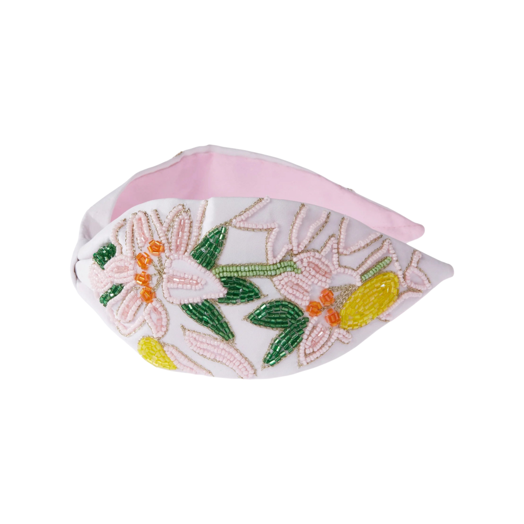 Bellini White Embroidered Women Headband