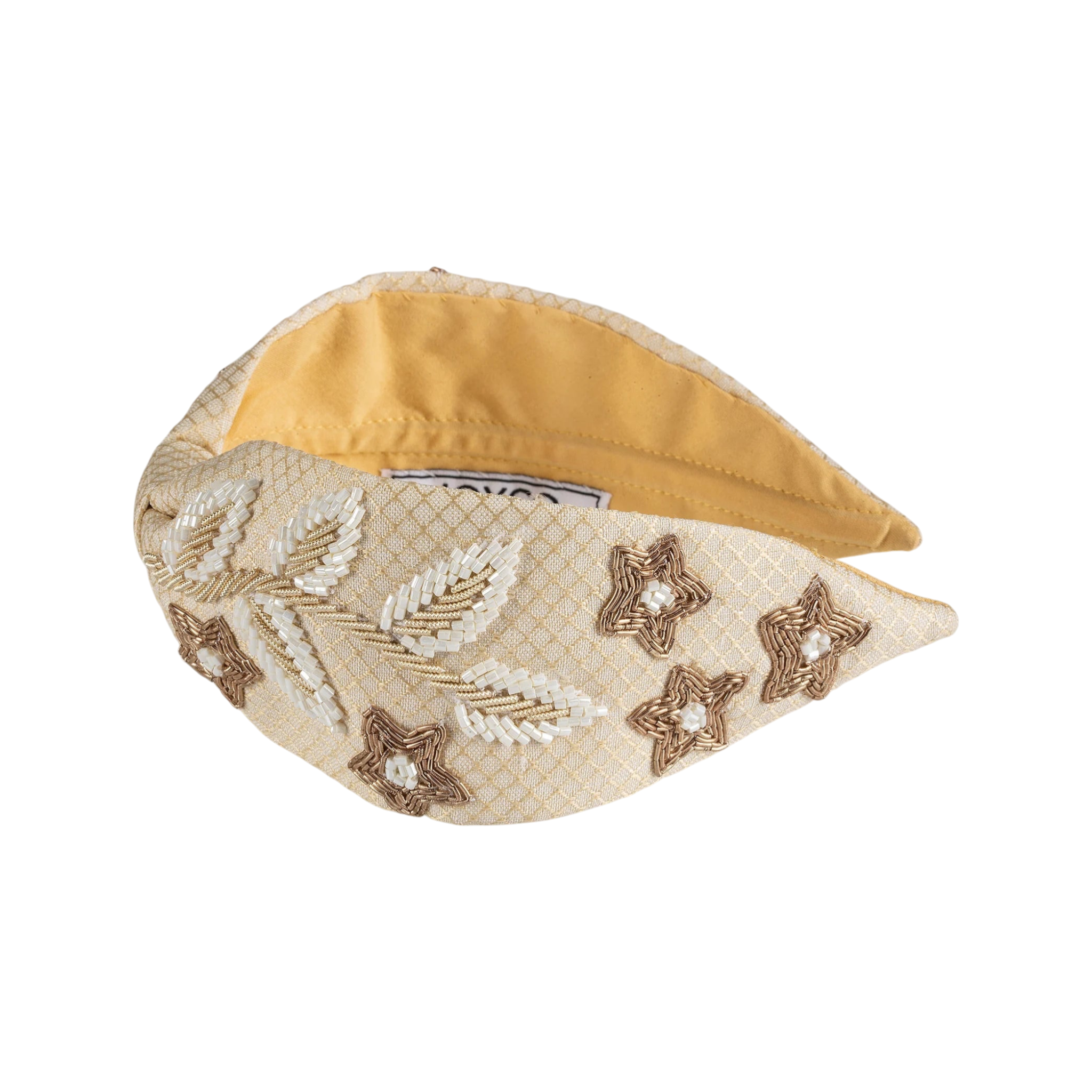 Allure Beige Embroidered Women Headband