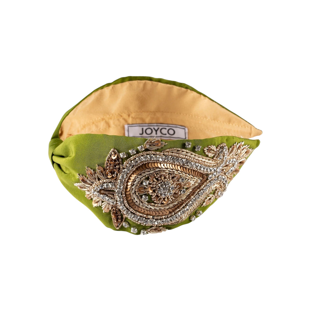Annabel Green Embroidered Women Headband – Image 3 | JOYCO