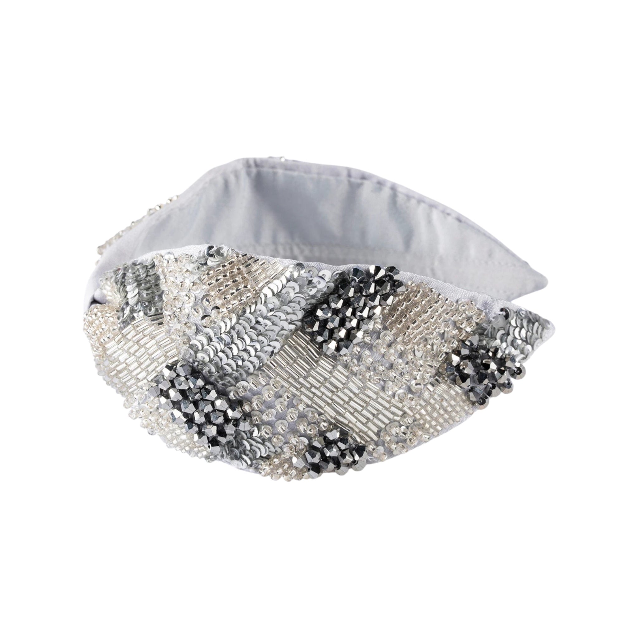 Becca Silver Embroidered Women Headband – Image 3 | JOYCO