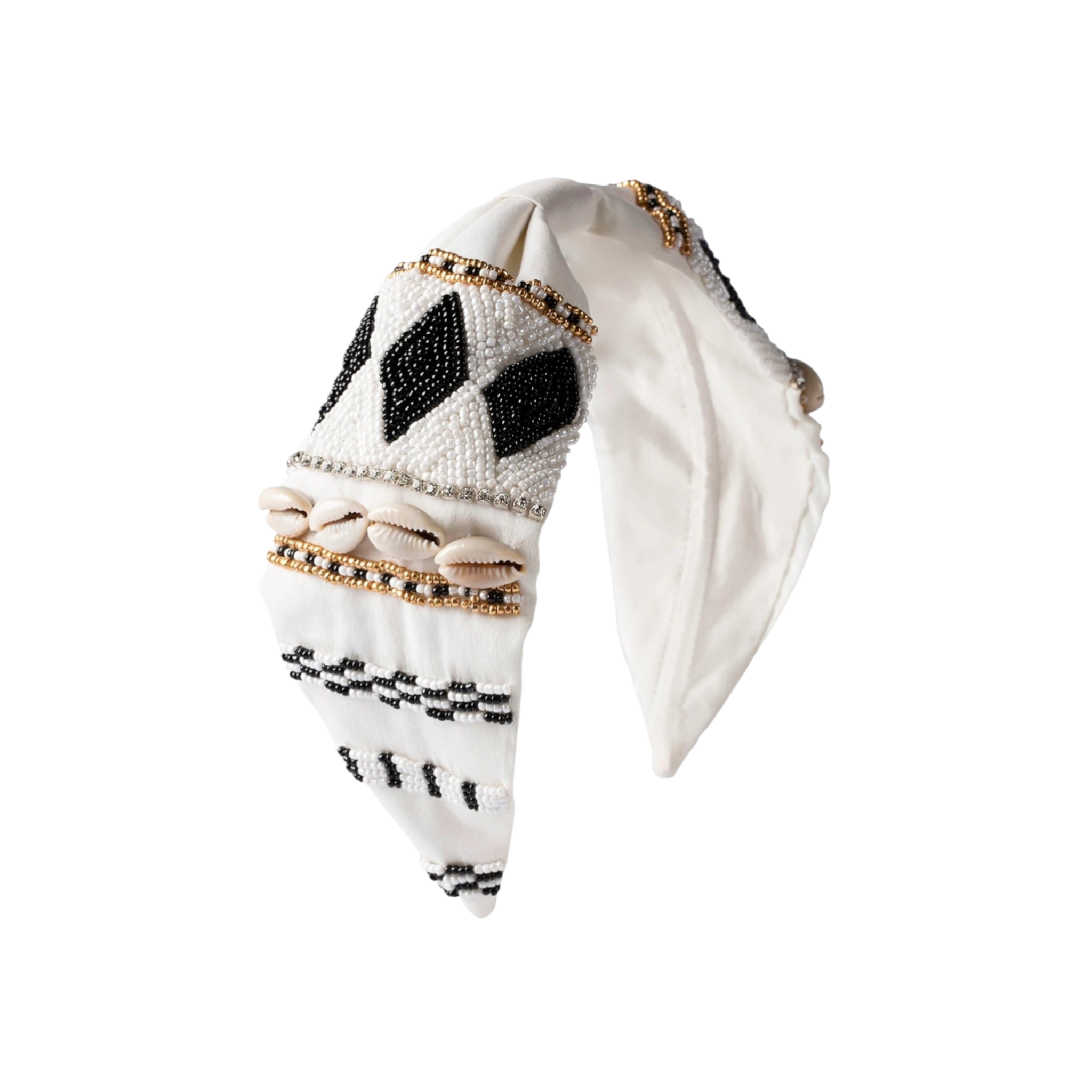 Simone White Embroidered Women Headband | JOYCO Handmade Women Headband