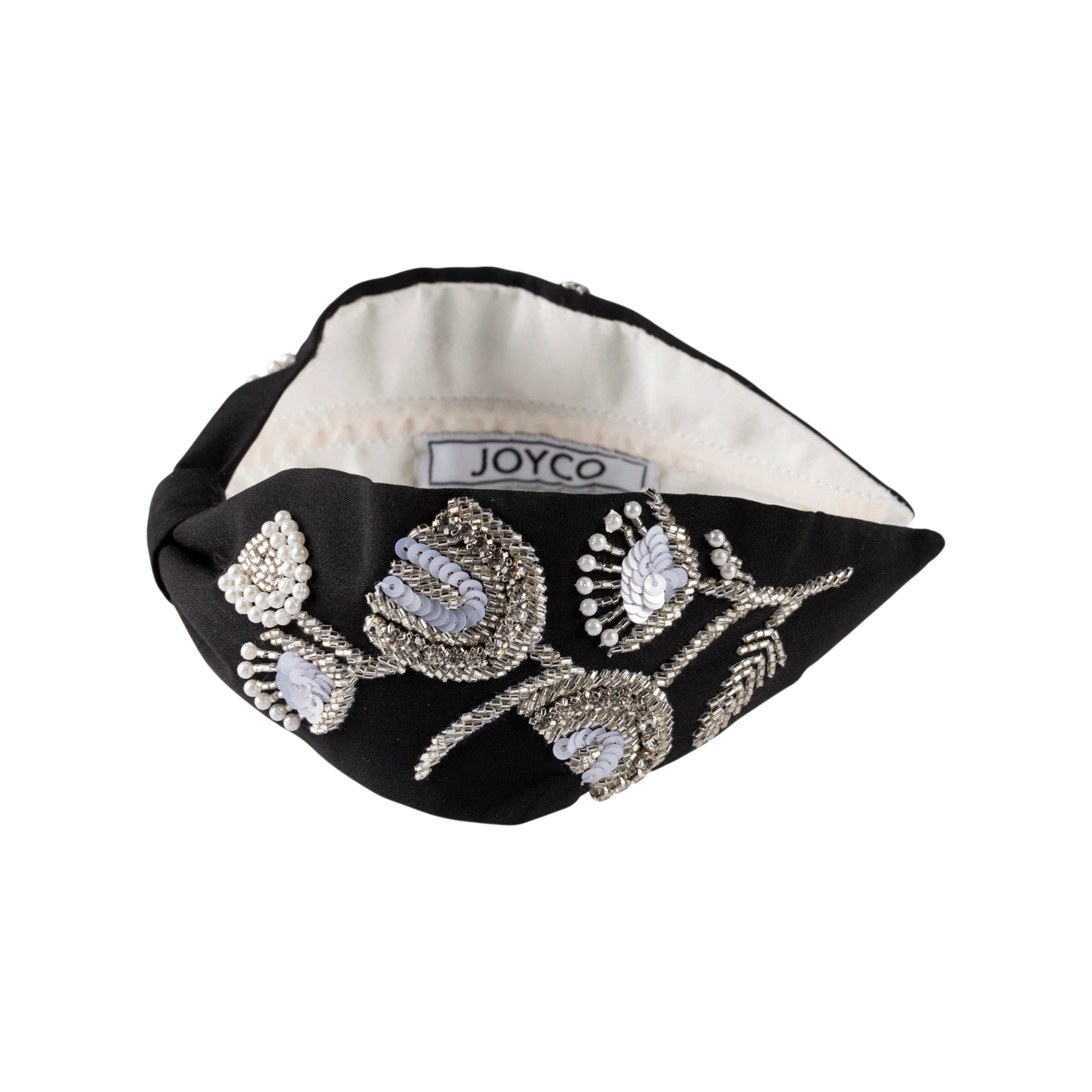 Karina Black Embroidered Women Headband