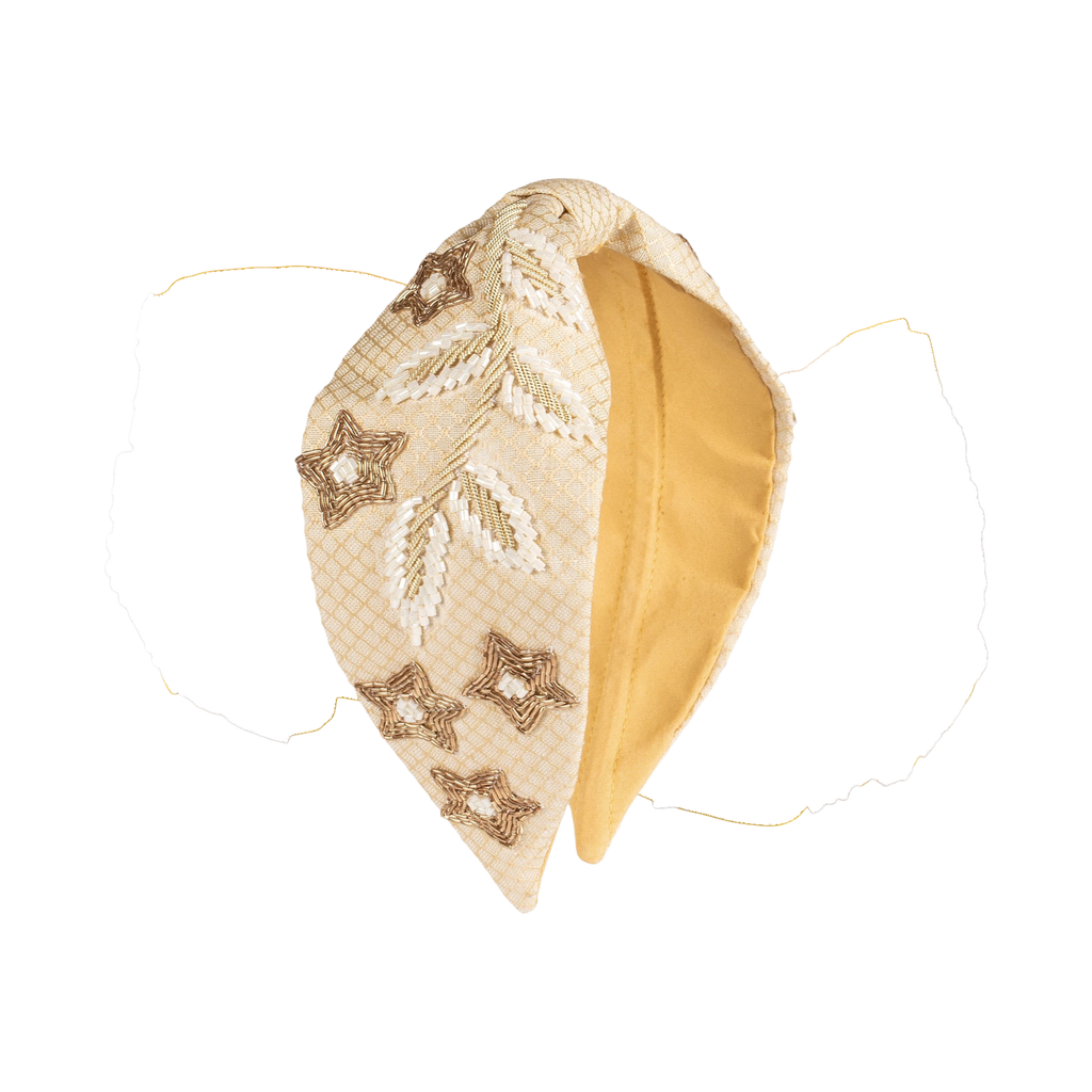 Allure Beige Embroidered Women Headband | JOYCO Handmade Women Headband