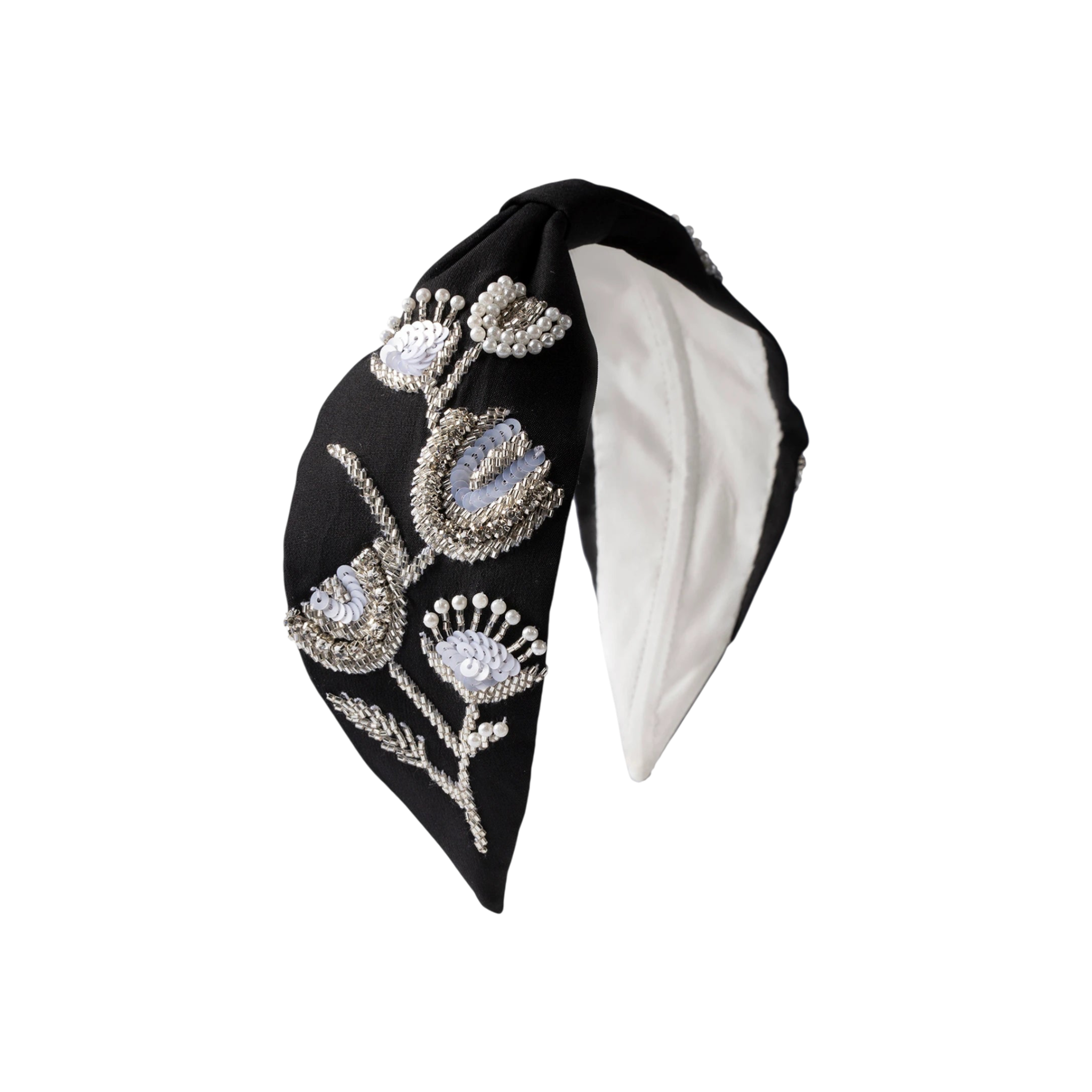 Karina Black Embroidered Women Headband | JOYCO Handmade Women Headband