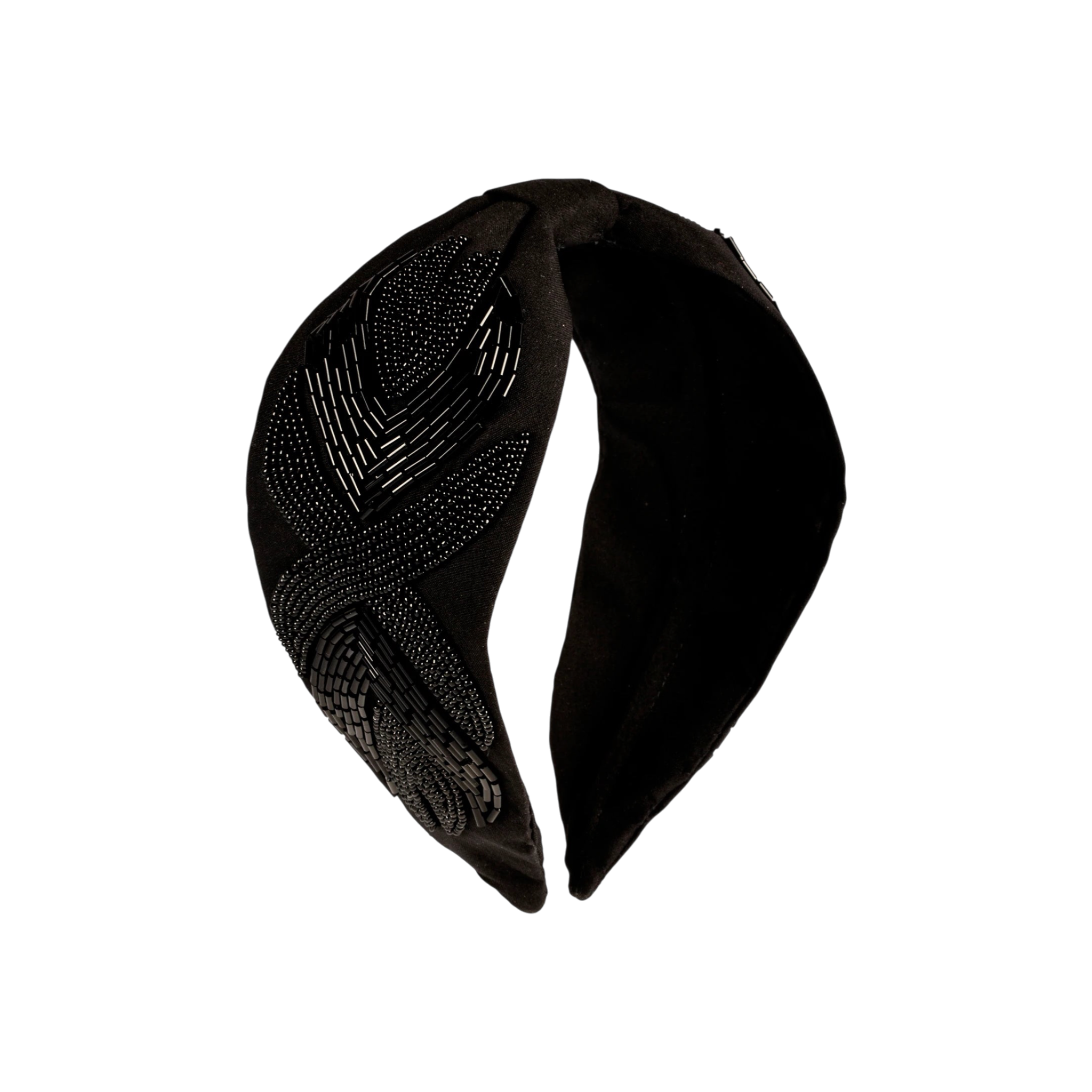 Serena Black Embroidered Women Headband | JOYCO Handmade Women Headband