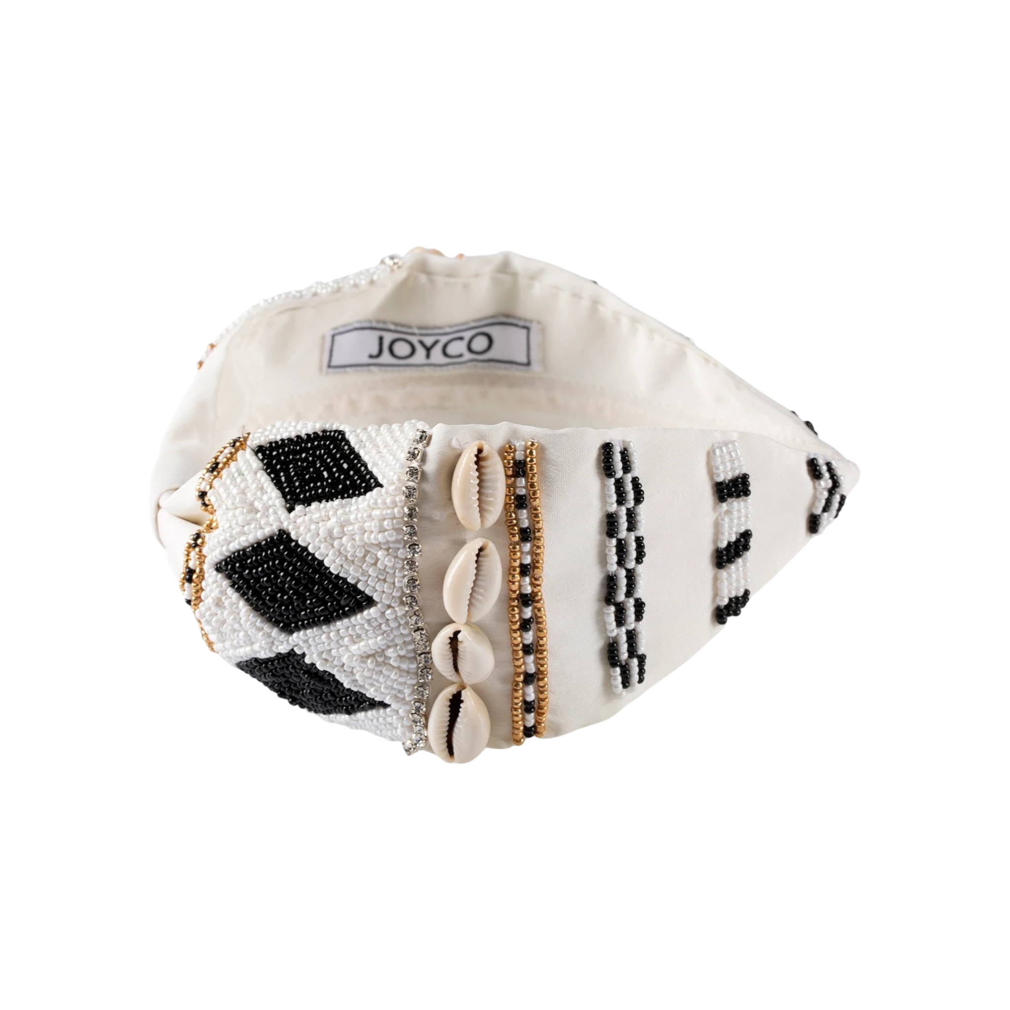 Simone White Embroidered Women Headband