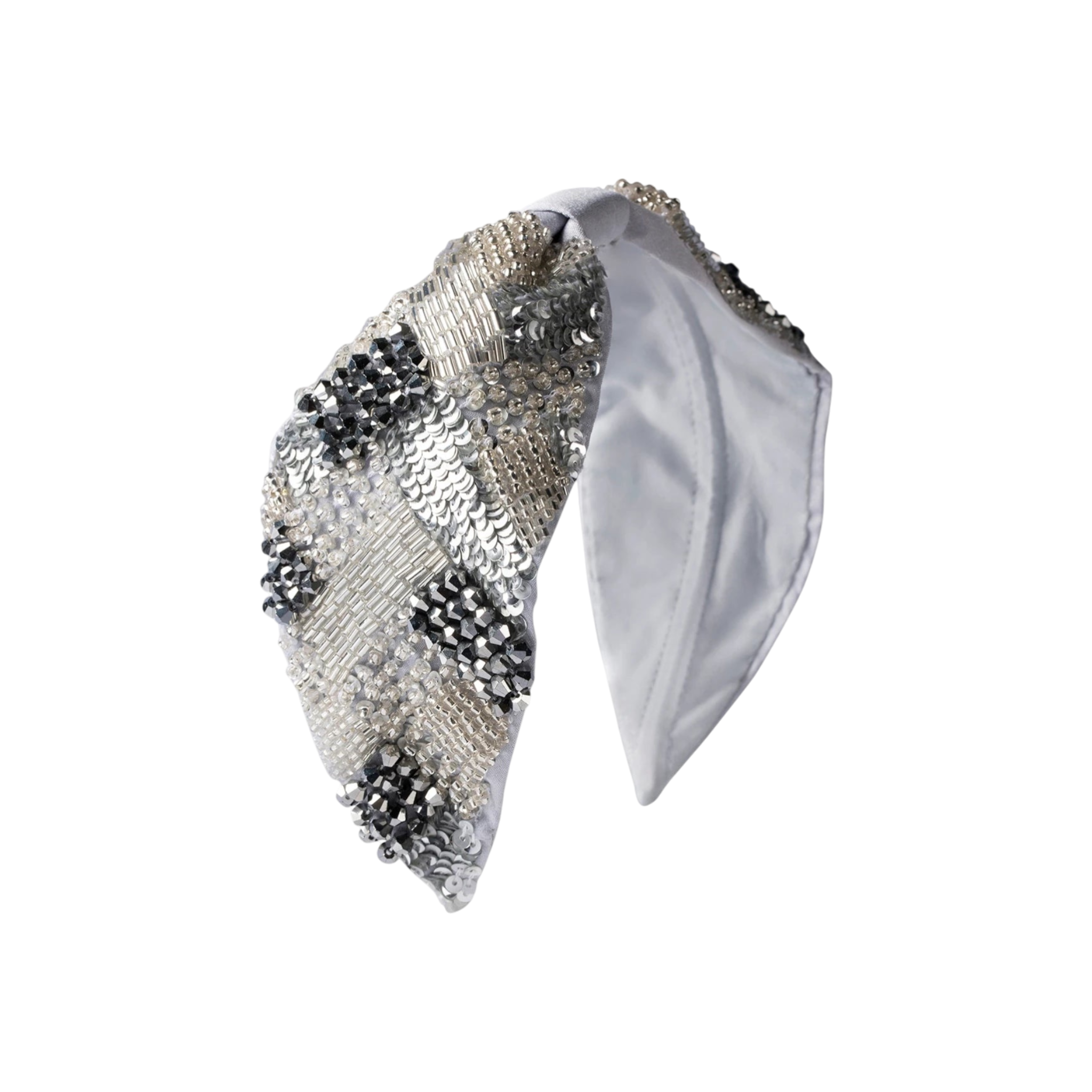 Becca Silver Embroidered Women Headband | JOYCO Handmade Women Headband