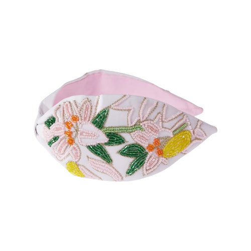 Bellini White Embroidered Women Headband – Image 2 | JOYCO
