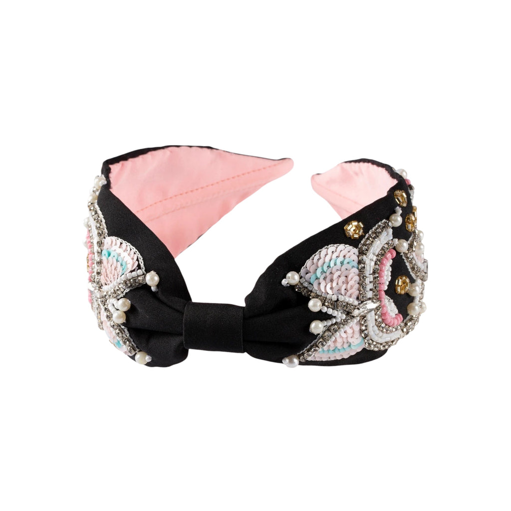 Vanessa Black Embroidered Women Headband – Image 2 | JOYCO