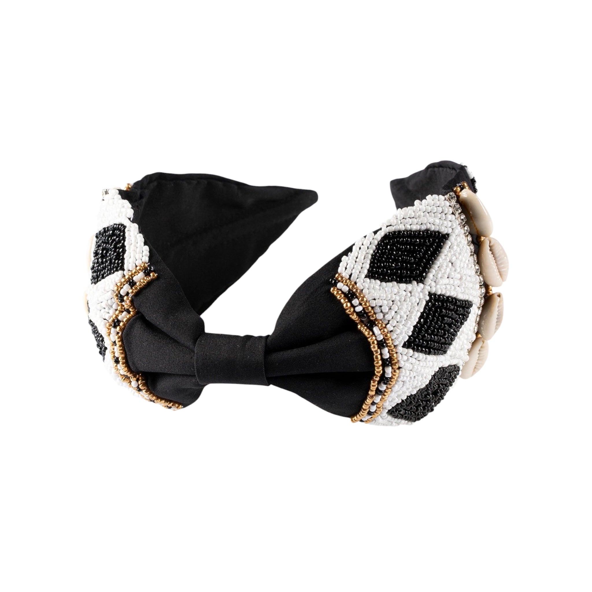 Simone Black Embroidered Women Headband – Image 2 | JOYCO