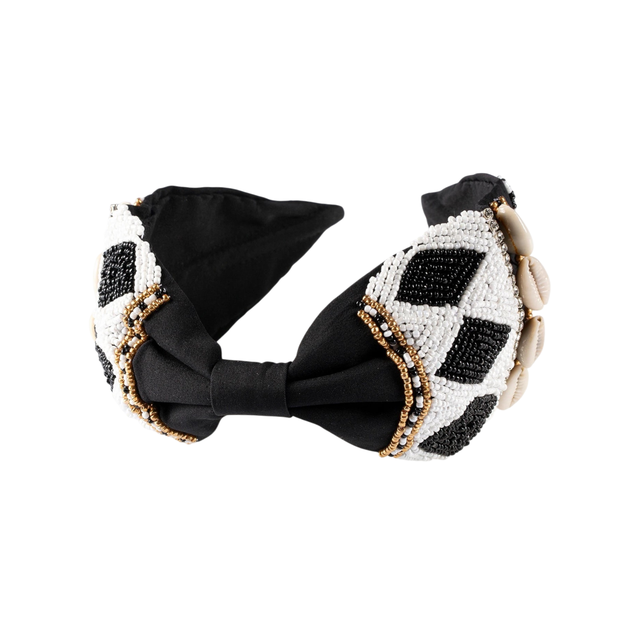 Simone Black Embroidered Women Headband