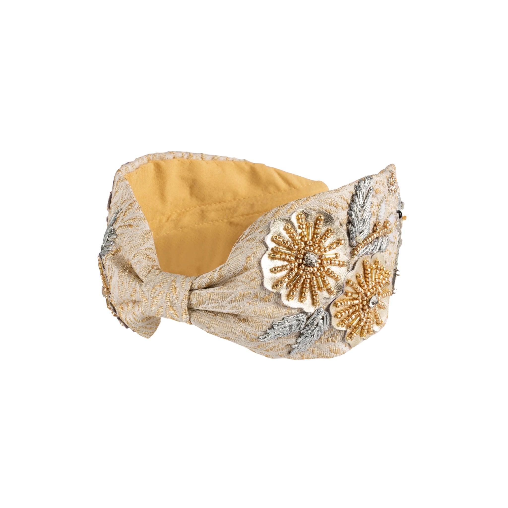 Verona Beige Embroidered Women Headband – Image 2 | JOYCO